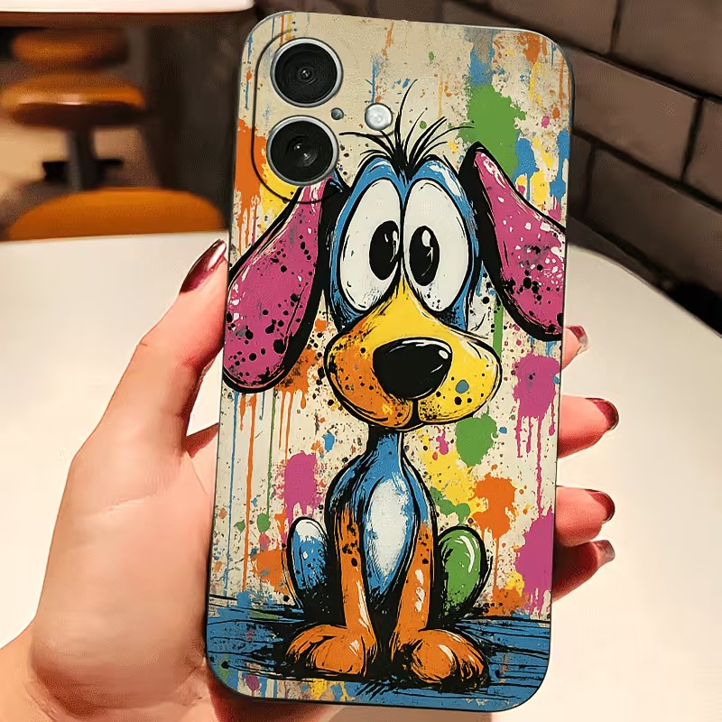 Graffiti gekleurde puppy TPU t - Mini Pc Case recensie en prijs